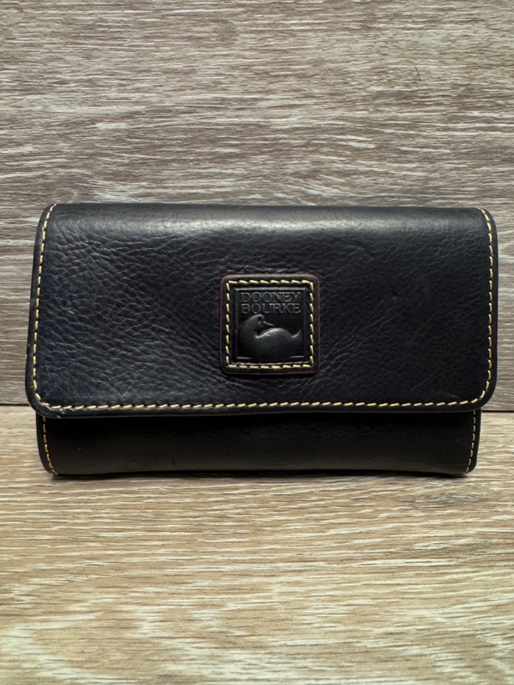Dooney and Bourke Florentine Wallet in Black/Black red interior Leathee